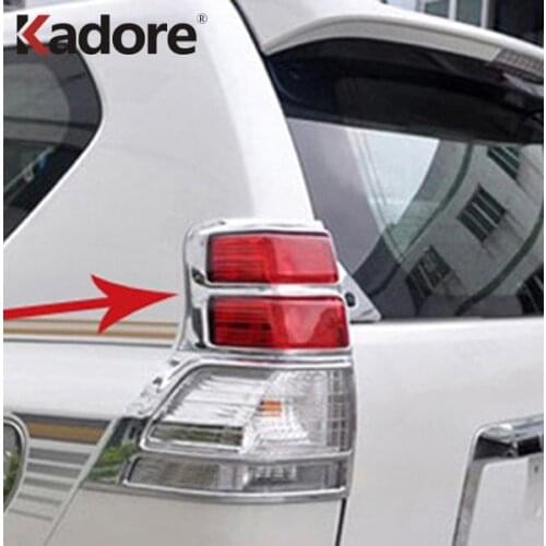 For Toyota Land Cruiser Prado FJ150 2010 2011 2012 2013 Rear Tail Light ABS Chrome Cover Trim Taillight Protector Accessories