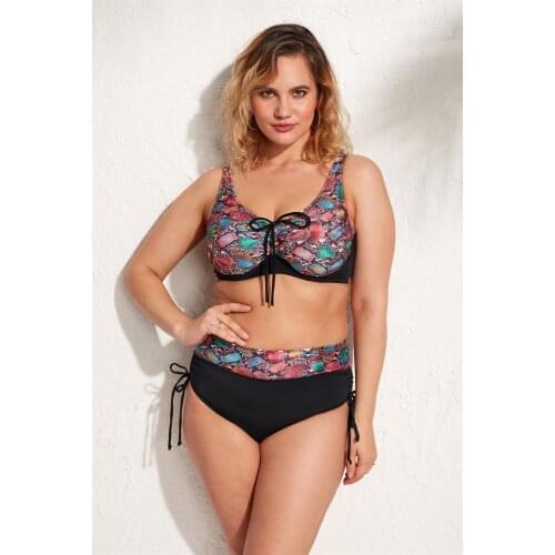 Ola Chicas Plus Size Underwire Minimizer Bikini Set 2021 New Fashion 2 Piece Swimwear For Women 4xl 5xl 6xl 7xl Swimsuit