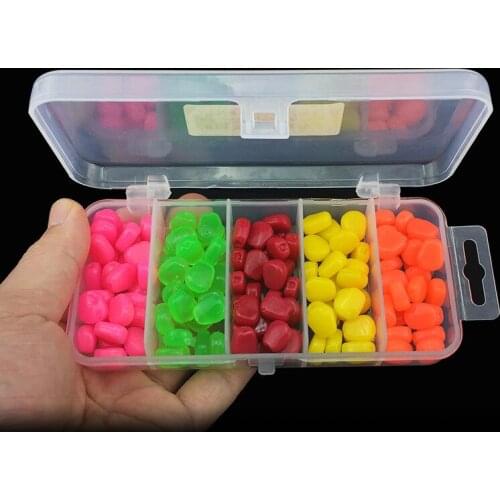 125pcs/box High quality Five colors Soft Silicone Corn grain floating Baits Artificial bait Lifelike Fishy Smell Wrom Carp lures