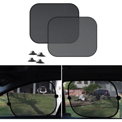 Super Quality 2pcs Black Side Car Sun Shades Rear Window Sunshades Cover Mesh Visor Shield Screen Interior UV Protection