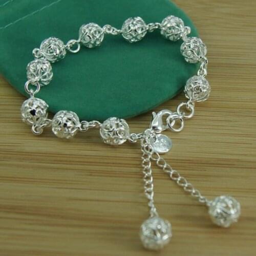 2021 New Fashion Jewelry Exquisite Hollow Out Ball Womens 925 Sterling Silver Bracelet For Women Gift