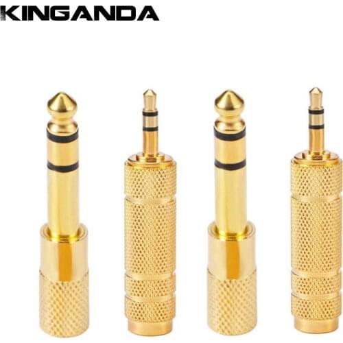 4pcs 3.5mm to 6.5mm 6.35mm Male to Feamle Audio Adapter 6.5 6.35 Plug 3.5 Jack Stereo AUX Converter for Speaker Mobile Phone