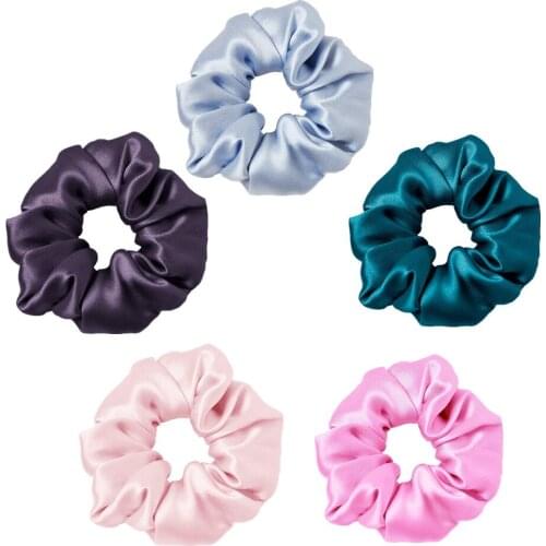 5 Pack Silk Scrunchies Charmeuse Silky Scrunchy Scrunchies Hair 100 PureFor Girls Women Soft Head Rope Rubber Hair Care Set