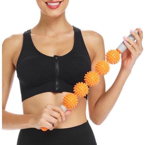 5 Rotating Balls Yoga Muscle Pain Pressure Relief Relaxing Massage Roller Stick Body Leg Relaxing Tool Anti Cellulite Slimming