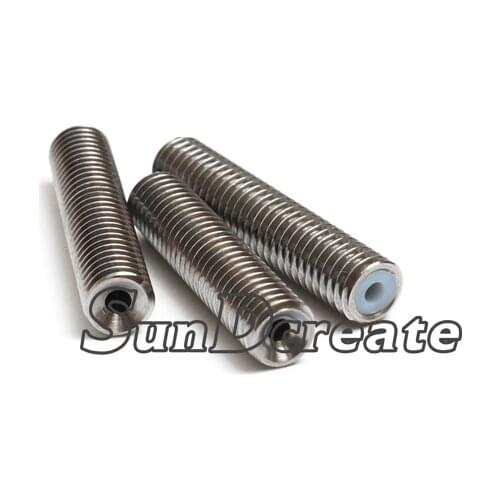 SunDcreate 5pcs/lot 3D Printer Accessories Stainless Steel 30mm*M6 Throat for Makerbot 1.75mm Fimament With PTFE Tube