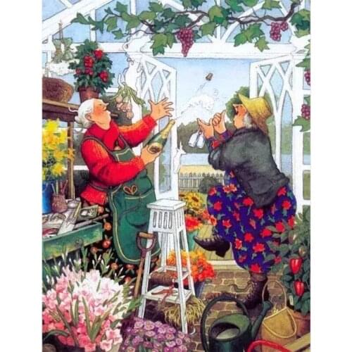 DIY Diamond Painting Full Square Diamond embroidery Old couple picking grapes Pictures Cross Stitch Of Rhinestones Mosaic E1423