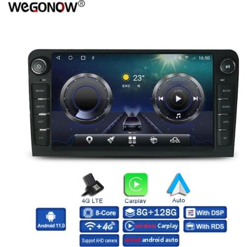 Carplay DSP IPS Android 10.0 6GB + 128GB 4G LTE Car DVD Player GPS WIFI Bluetooth Radio For Audi A3 2002- 2011 S3 RS3 RNSE-PU
