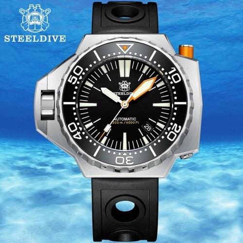 STEELDIVE 1969 V3 Mechanical NH35 Bilateral Automatic Self Winding Mens Watch Sapphire Stainless BGW9 Luminous Waterproof Watch