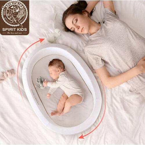Spirit Kids Baby Bed Travel Infant Basket Portable Cot with Latex Mattress Foldable multifunctional crib