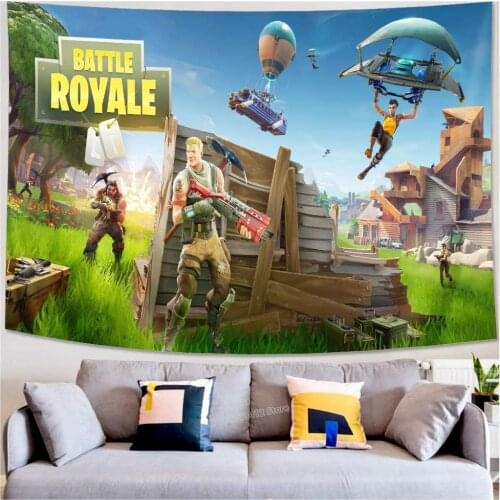 Fortnight Tapestry Wall Hanging Cloth Beach Blanket Tablecloth Background Handmade Polyester Fabric Buffet Tapestry Wall Decor