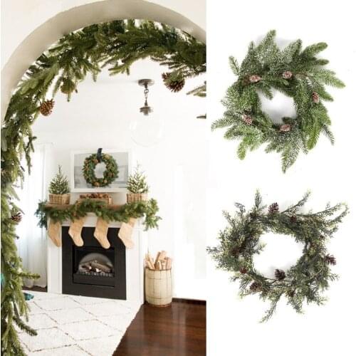 Rattan Artificial Plant Pines Cones Garland Home Fireplace Door Wall Window Decor Navidad Table Decoration Christmas Decorations