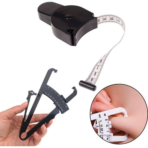 0 to 70mm Skinfold Body Fat Monitor With Measurement Chart Caliper Fat Tester Skinfold Measurement Tape Health Care Tool