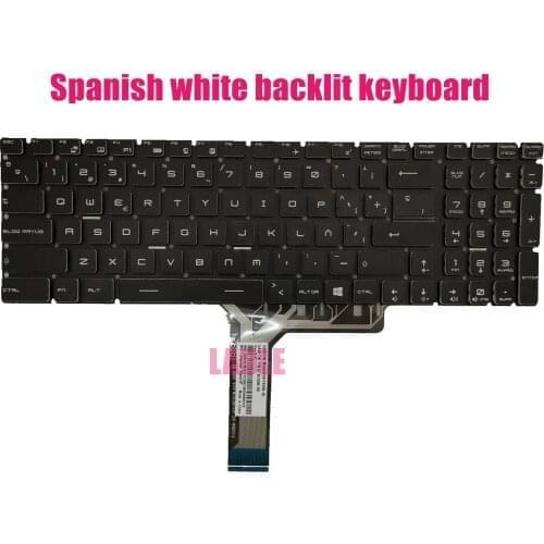 Spanish White Backlit Keyboard for MSI GP72 6QE/GP72 6QF(MS-1795)Leopard Pro