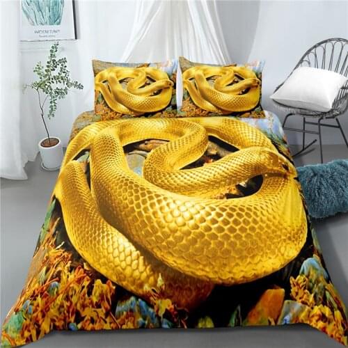 3D Boa Constrictor Duvet Cover Set Single Double Twin Queen 2/3pcs Bedding Sets Universe Outer Space Themed Bed Linen
