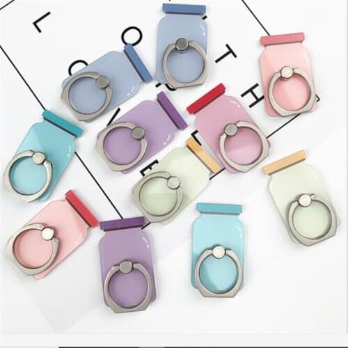 Cute Multicolor Mobile Phone Stand Holder Finger Ring Smartphone Cute Cartoon Bottle Holder Stand For Iphone 11 Huawei All Phone