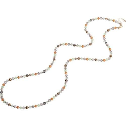 New Long Strand Necklace Mixed Colorful Bohemian Crystal Beaded Sweater Necklace Jewelry Women Girl Gift