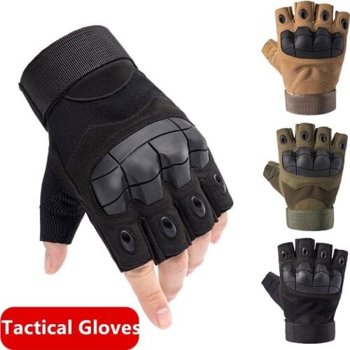 Fingerless Gloves For bicycle Mens tactical gloves Military Shooting Paintball Motorcycle Gloves Combat Hard Knuckle Glove