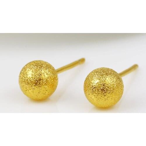 Popular plated scintillating spherical stud earrings Fashion Jewelry Spherical Frosted Plated Stud Earrings for Women
