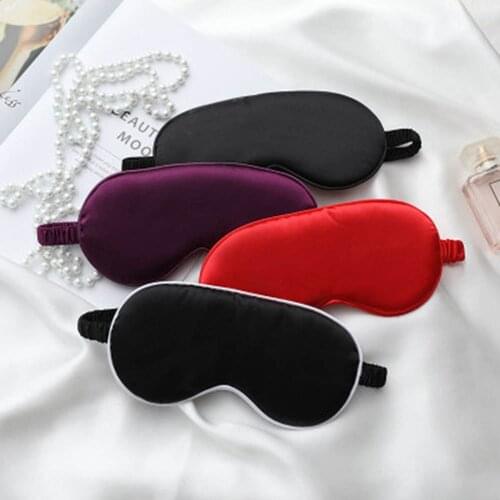 Men Soft Blindfold Travel Eye Patch with Elastic Strap Natural Silk Sleeping Eye Mask Eye Shade Cover Eye Patch Portable Women