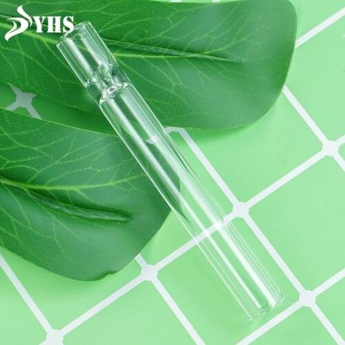 Premium Mini Smoking Glass Pipes Clear Glass Tobacco Pipa Smoking Holder Hand Pipe Accessories for Cigarette Smoking