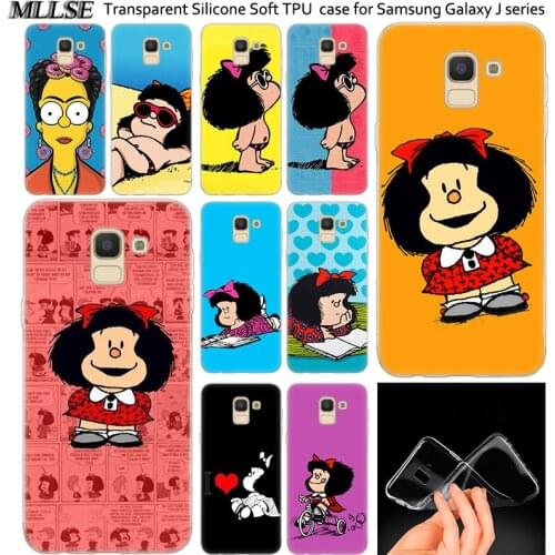 Mafalda Transparent Soft Silicone Case For Samsung Galaxy J2Pro J4 J6 J8 2018 J3 J5 J7 2016 2017EU Prime CORE Plus Fashion Cover
