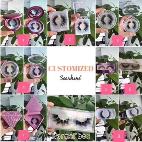 Seashine Private Logo Handmade Luxury 3D Mink Lash Boxes 25MM Mink Eyelashes Free Shipping