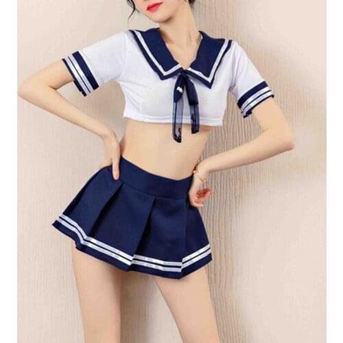 2021 New Sexy Costumes Students Erotic For Women Babydoll Dress Role Playing Porn Japanese School Girl Mini Skirt Sex Lingeries