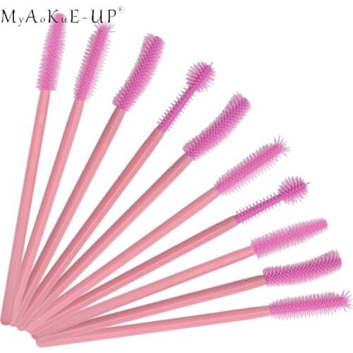 50Pcs/Lot Silicone Gel Disposable Eyelash Brush Comb Mascara Wands Eye Lashes Extension Tool Pro Beauty Makeup Tool For Women