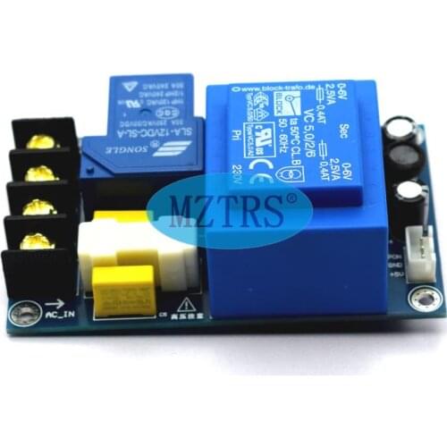 Volume control system with transformer power relay for switching machine