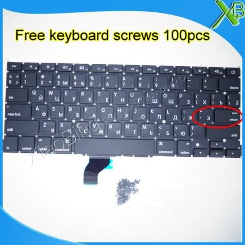 Brand New For MacBook Pro Retina 13.3" A1502 Small Enter RS Russian keyboard+100pcs keyboard screws 2013-2015 Years
