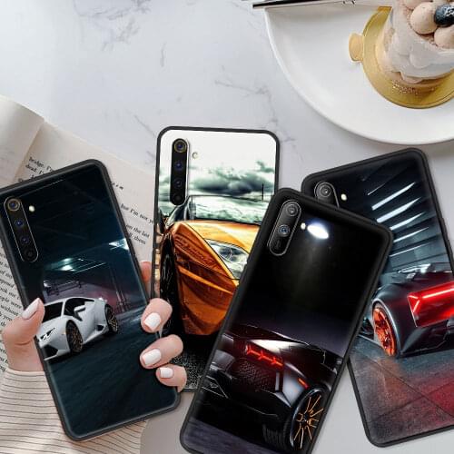 Sports Cars Male Men Phone Case For Realme 5 6 7 8 Pro x50 c25 c21 c20 c15 c11 Q2 Q2i XT Black Bumper caso Fundas