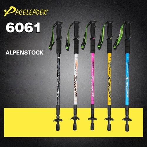 Paceleader Telescopic Trekking Pole Cane Outdoor Hiking Camping Equipment Walking Sticks For Trekking Canes Folding Aluminum