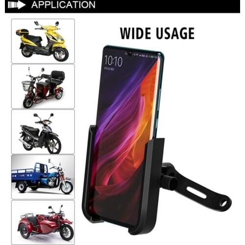 Universal Motorcycle Accessories Bike Scooter Atv Aluminum Alloy Phone Bracket Quick Installation Phone Holder Shockproof Stable