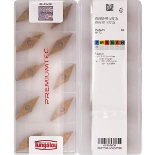 VNMG160404-TM T9125 100% Original TUNGALOY carbide insert with the best quality 10pcs/lot free shipping