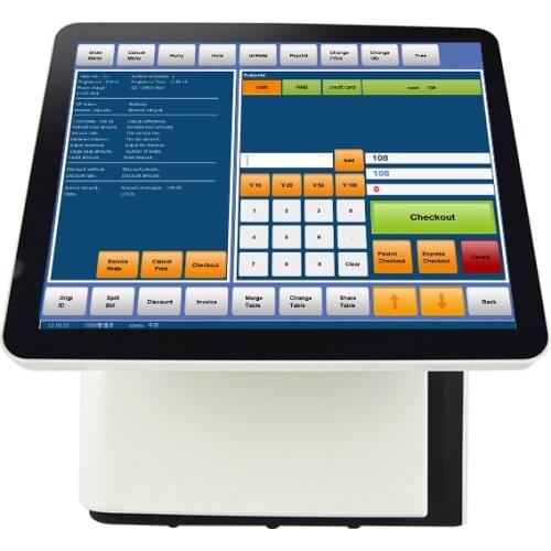 High quality POS system for retailers dual screen 15+15'' touch screen Point of Sales for bar fanless ComPOSxb POS machine POS