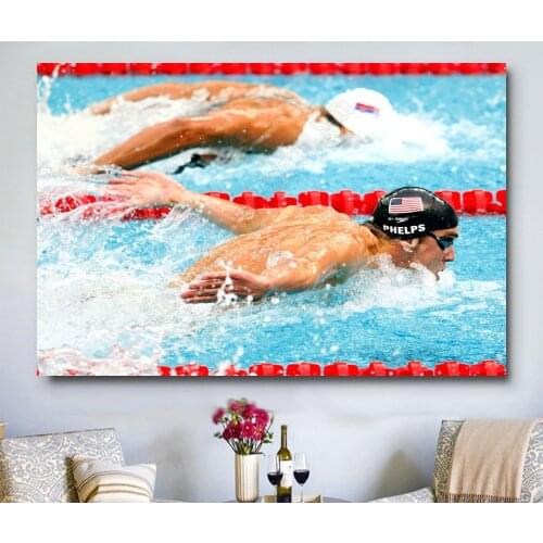 W296 Michael Phelps Swimming Sport Gigantic Trend Beautiful Fashion Silk Fabric Wall Poster Art Decor Sticker Bright