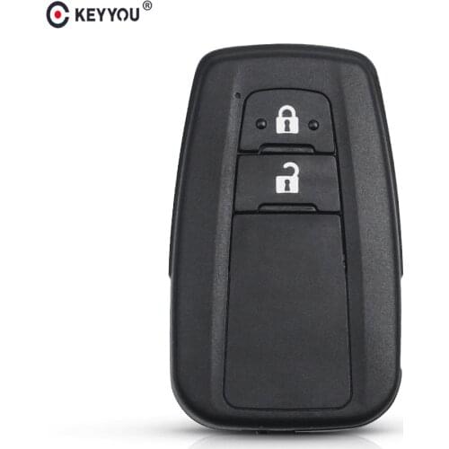 KEYYOU Car Replacement Smart Remote Key Shell Case For Toyota Camry Prado 2018 2019 2 Buttons With Emergency Insert Key Blade