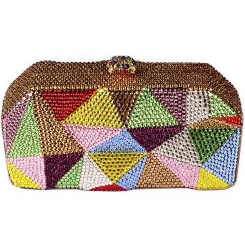 Multicolored Diamond Crystal Clutch Bag For Girls Lady Evening Bags Clutch Purse Rhinestone Women Wedding Prom Shoulder Handbag
