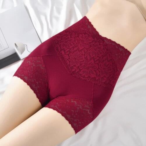 Women High Waist Lift Buttock Seamless Lace Body Shaper Underwear Slimming Pants Shaping Shorts Tummy Control Panties Knickers