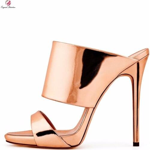 Original Intention Super Sexy Women Sandals Nice Open Toe Thin High Heels Sandals Gorgeous Gold Silver Shoes Woman US Size 4-14