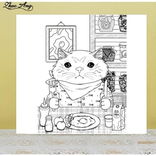 ZhuoAng Cute Kitten stamp / sticker DIY scrapbook / photo album decorative transparent seal