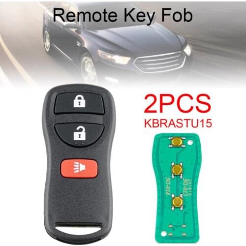 2pcs 3 Buttons Remote Key Fob Keyless Entry Remote Control Key KBRASTU15/CWTWB1U733 Fit for Nissan