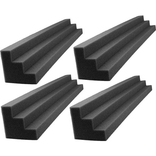 4 Piece Soundtrack with Studio Foam Corner Block Facing Corner Wall Studios or Home Theater Black