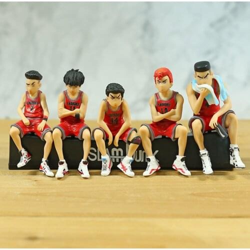 5pcs/set Slam Dunk Figure Set For Car Ornaments Hanamichi Sakuragi Rukawa Kaede Akagi Takenori Miyagi Ryota Shohoku