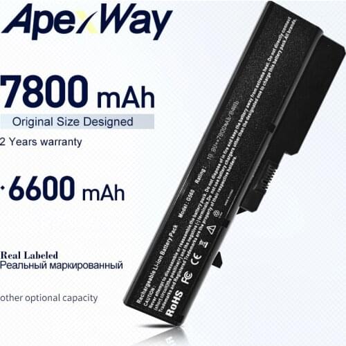 11.1V Laptop Battery L09M6Y02 For Lenovo IdeaPad Z570 G560 G780 B570E Z570 Z565 Z560 Z460 V470 V360 57Y6454 57Y6455 7800mAh