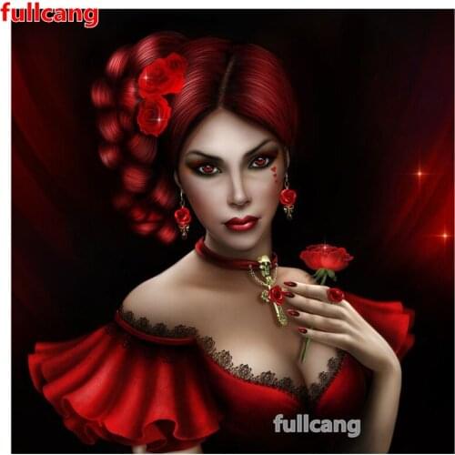 5D DIY Diamond Painting Pretty Woman Full Drill fantasy Lady Rhinestones Cross Stitch Mosaic Art Home Decoration Gift JX2317