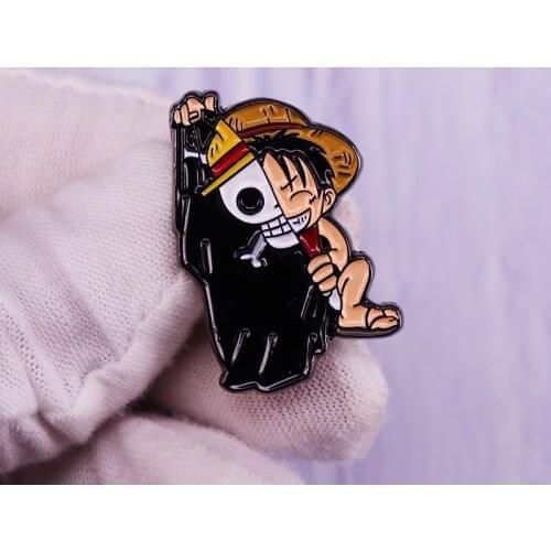 Anime One-Piece Monkey D Luffy Enamel pin Funny King Of Pirates Brooch Backpack Lapel Badge Fashion Jewelry Gift