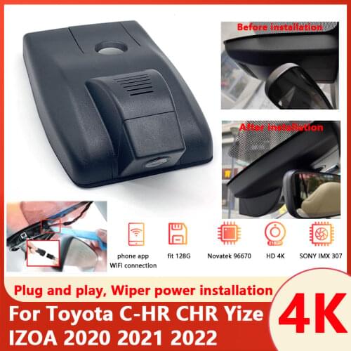 For Toyota C-HR CHR Yize IZOA 2017~ 2021 Car Dash Cam Driving Recorder DVR hd 4K 2160P Plug and Play Accessories Parts