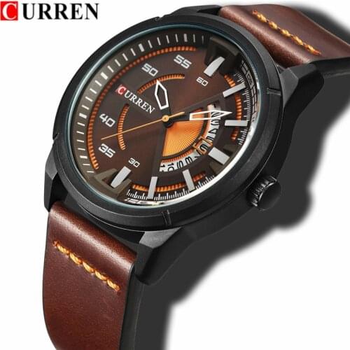 Men Watch CURREN Top Luxury Brand Quartz Waterproof Wrist Watches Mens Casual Leather Sport Male Clock Date Relogio Masculino