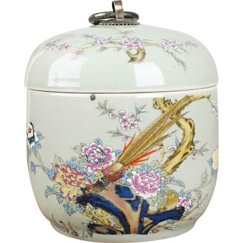 Jingdezhen archaize porcelain, Yong Zhengs annual rich and precious chicken pictures, tea caddies, antiques and Collectibles